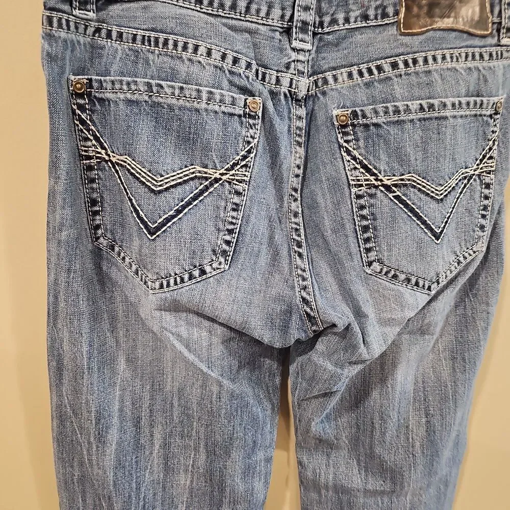 Rock And Roll Cowboy Jeans Men 36x34 Blue Denim Double Barrel Straight Relaxed